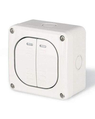 Выключатель однополюсный, двухклавишный, настенный DKC DIS1375022 в Ставрополе Аксессуары для стоек и шкафов Pintop.ru