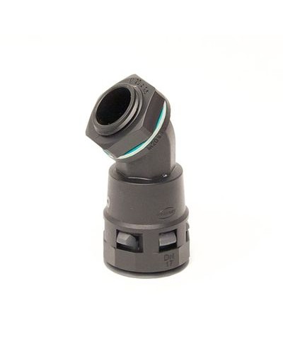 Монтажный комплект муфта 45 грд. труба-коробка DN 12 мм, М16х1,5, полиамид, цвет черный DKC PACL12M16N в Ставрополе Повороты, муфты, тройники Pintop.ru