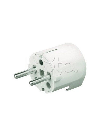 Вилка кабельная, бытовая с центральным вводом кабеля. Белая. IP20 16А 2P+E 230В DKC DIS1302063 в Ставрополе Аксессуары для стоек и шкафов Pintop.ru