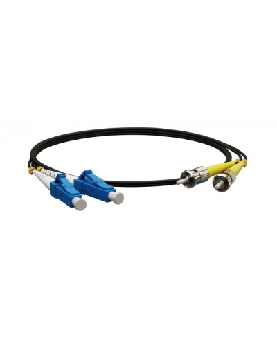 Патч-корд волоконно-оптический Hyperline FC-D2-9-LC/UR-ST/UR-H-3M-LSZH-BK в Ставрополе Патч-корды оптические Pintop.ru