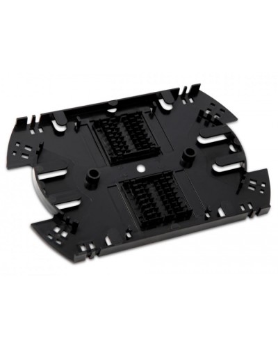 Сплайс-кассета оптическая для боксов FO-19R (аналог КУ-01) с двумя ложементами (без крышки) Hyperline FO-SPL01-HLD-BK в Ставрополе Кроссы оптические Pintop.ru