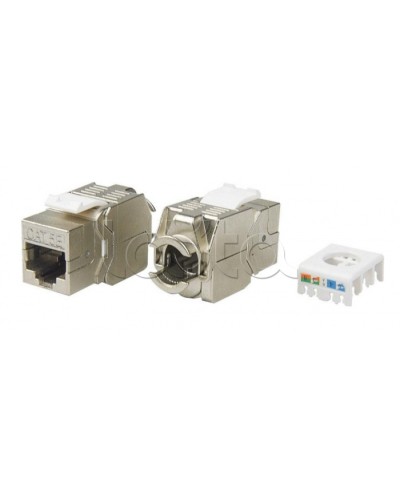 Вставка Keystone Jack RJ-45(8P8C) Hyperline KJ8-8P8C-C5e-180-TLS-SH-F-WH в Ставрополе Модули Keystone Pintop.ru