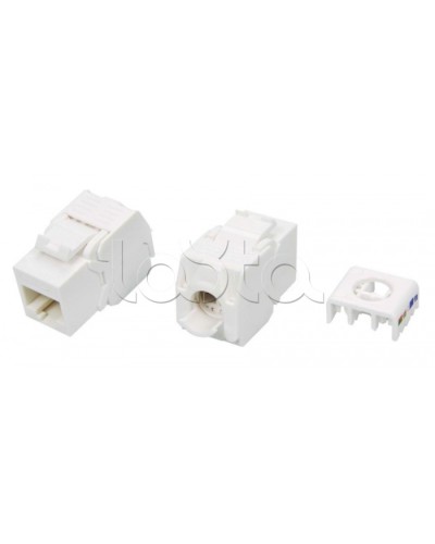 Вставка Keystone Jack RJ-45(8P8C) Hyperline KJ8-8P8C-C5e-180-TLS-WH в Ставрополе Модули Keystone Pintop.ru