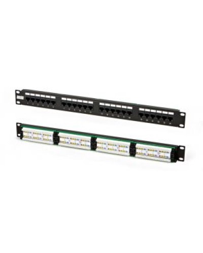 Патч-панель высокой плотности 19, 0.5U, 24 порта RJ-45, категория 5e, Dual IDC Hyperline PPHD-19-24-8P8C-C5e-110D в Ставрополе Патч панель Pintop.ru