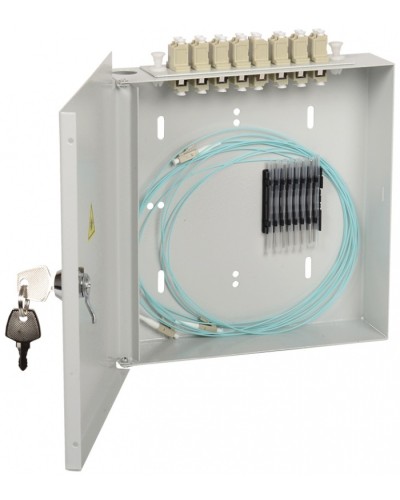 Кросс укомплектованный настенный LC (duplex) 8 портов (OM3) ITK FOBX8-N-8LCUD03 в Ставрополе Кросс оптический Pintop.ru