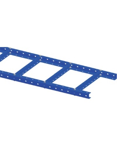 Лоток лестничный, прямая секция шириной 200 мм, сталь, 2.5 метра, серый LANMASTER LAN-LTS200-GY в Ставрополе Кабельные лотки Pintop.ru