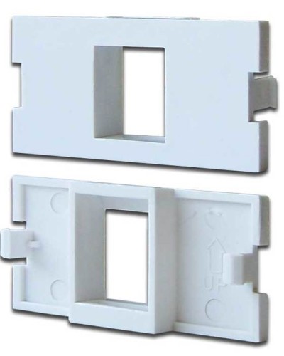 Вставка модульная на 1 кейстоун в розетку LAN-MB, белая LANMASTER LAN-MBP-1OK-WH в Ставрополе Коннекторы Pintop.ru