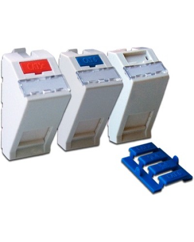 Вставка 22.5х45 на 1 кейстоун, угловая, со шторкой, маркировкой, иконками, белая LANMASTER LAN-SIP-22A-WH в Ставрополе Коммутационные изделия Pintop.ru