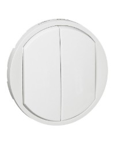 Лицевая панель для выключателя двойного белый Celiane Legrand 068002 в Ставрополе Аксессуары для кабель-канала Pintop.ru