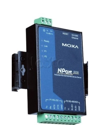 Сервер 2-портовый RS-232 + RS-422/485 в Ethernet Moxa NPort 5230-T в Ставрополе Дополнительное оборудование для ОПС Pintop.ru