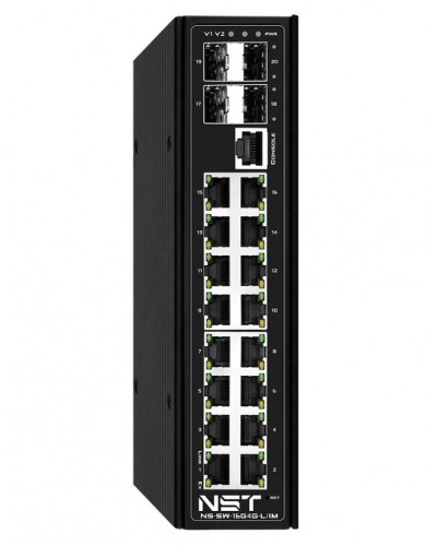 NST NS-SW-16G4G-PL/IM Промышленный управляемый L2+ HiPoE коммутатор Gigabit Ethernet на 16 GE RJ45 PoE + 4 GE SFP порта в Ставрополе Коммутаторы Pintop.ru