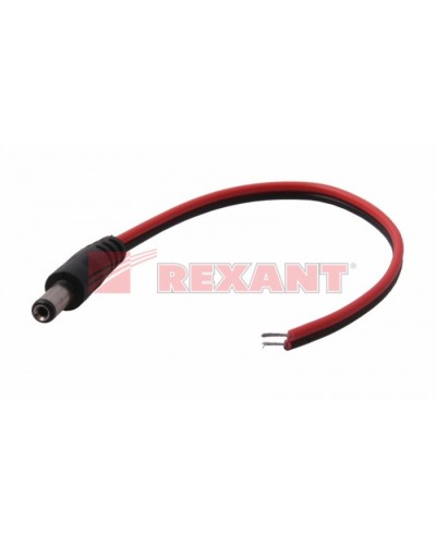 Разем питания штекер 2.1х5.5x10мм с проводом 20см (50шт/уп) REXANT 14-0313 в Ставрополе Коннекторы Pintop.ru