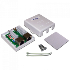 Настенная розетка, 2 порта RJ-45 категории 6, STP, белая TWT (TWT-SM2-4545/S6-WH)