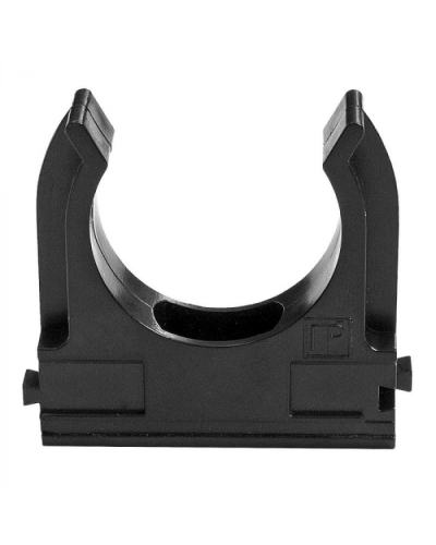 Держатель Экопласт (клипса) для труб D40мм (черный) в Ставрополе Аксессуары для кабель-канала Pintop.ru