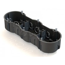 Коробка установочная 3-местная для в полых стен 212х70х45мм, метал. лапки Экопласт 44959