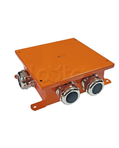 SMB120 Коробка металлическая, огн. E-110,о/п 120х120х60, 4 метал. гермоввода, IP66, 9P, (1,5-10 мм2), цвет оранж. Экопласт (56354) в Ставрополе Распределительные коробки Pintop.ru