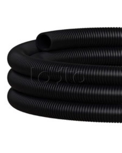 NR075 Двустен. труба ПНД гибкая откр. прокладки, SN16, с зондом, D75мм (50м) чёрный Экопласт (801075HFR-UF-BL) в Ставрополе Труба гофрированная Pintop.ru