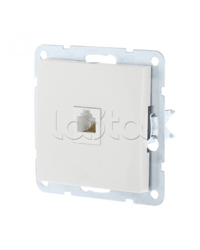 Розетка телефонная RJ-12 с накладкой (белый) LK60 Экопласт (865504-1) в Ставрополе Розетки компьютерные и телефонные Pintop.ru