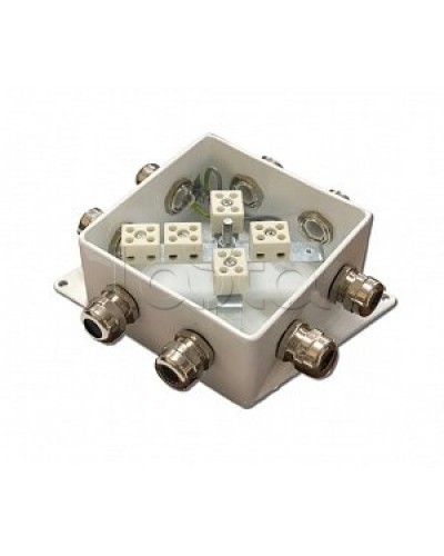 Коробка монтажная огнестойкая Гефест КМ-О (10к*10,0)-IP66-120х120, четыре ввода в Ставрополе Распределительные коробки Pintop.ru