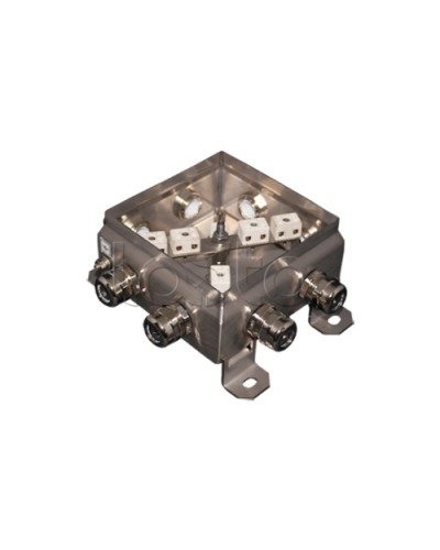 Коробка монтажная огнестойкая Гефест КМ-О (12к*6,0)-IP66 1212нерж, 8 вводов 123х123х60 в Ставрополе Распределительные коробки Pintop.ru