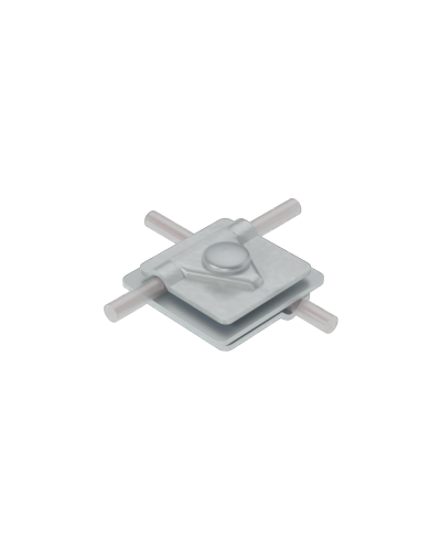 Универсальный соединитель для прутка Ø 5-10 мм с 3 пластинами 40х40 мм CU КМ-Профиль (3USM-D5-10 CU) в Ставрополе Аксессуары для лотков Pintop.ru