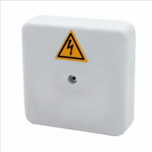 Коробка распределительная огнестойкая КРОПС-П0, IP41, габаритные размеры 75х75х20 мм, для кабелей сечением до 2,5 мм2, 4 клеммы КМ-Профиль (FRJB-KM-P0-2.5-04-КРОПС-IP41)