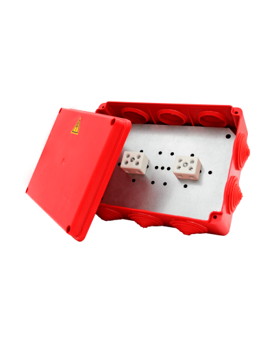 Коробка распределительная огнестойкая КРОПС-П4, IP54, габаритные размеры 150х110х70 мм, для кабелей сечением до 4 мм2, 6 клемм КМ-Профиль (FRJB-KM-P4-4-06-КРОПС-IP54) в Ставрополе Распределительные коробки Pintop.ru