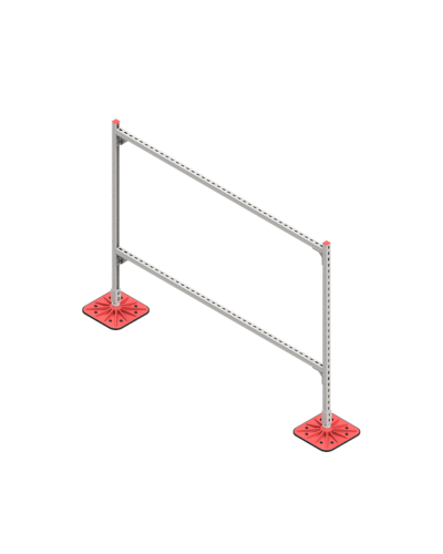 Опорная конструкция для горизонтальных прямоугольных воздуховодов и металлических лотков кабеленесущих систем TECHNORAPTOR FOOT 2000х1500 КМ-профиль (KM-TR-F-SSHRAD-2000-1500) в Ставрополе Системы видеонаблюдения Pintop.ru