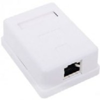Розетка компьютерная RJ-45 (8P8C), категория 6, одинарная, внешняя (настенная), Dual IDC, экранированная белая