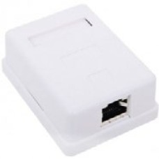 Розетка компьютерная RJ-45 (8P8C), категория 6, одинарная, внешняя (настенная), Dual IDC, белая