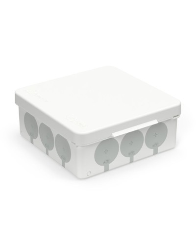 Коробка распред. 60-0303-9003с двухкомп. (HF) белая с серым 100х100х40 (90шт/кор) Промрукав (60-0303-9003с) в Ставрополе Распределительные коробки Pintop.ru