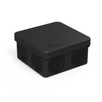 Коробка распред. 60-0210-9005м двухкомп. безгалогенная (HF) черная 80х80х40 (8шт/уп) Промрукав (60-0210-9005м)