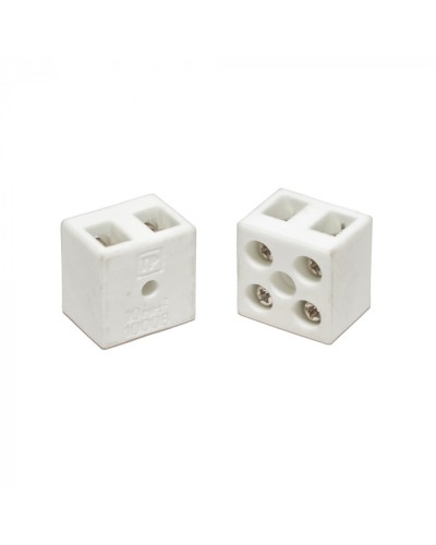 Клемма керамическая латунь 10 мм² 2 пары контактов с крепежным отверстием (5 шт/уп) Промрукав (PR08.7161) в Ставрополе Аксессуары для кабель-канала Pintop.ru