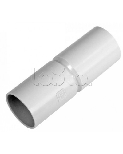 Патрубок-муфта д16 безгалогенная (HF) атмосферостойкая серая (100шт/1200шт уп/кор) Промрукав (PR13.0350) в Ставрополе Повороты, муфты, тройники Pintop.ru