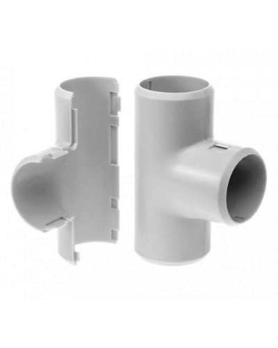 Тройник разборный д32 безгалогенный (HF) атмосферостойкий серый (15шт/180шт уп/кор) Промрукав (PR13.0367) в Ставрополе Повороты, муфты, тройники Pintop.ru