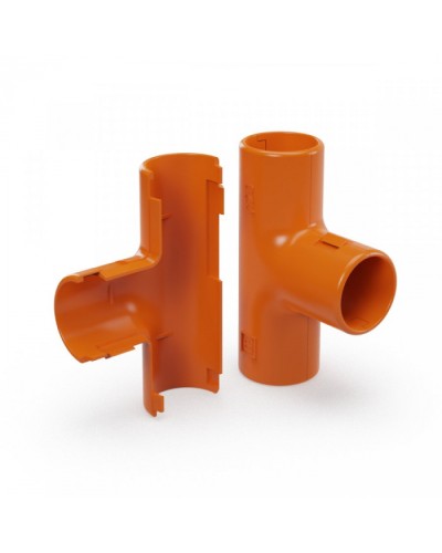 Тройник разборный оранжевый d20 мм (50шт/600шт уп/кор) Промрукав (PR13.1158) в Ставрополе Повороты, муфты, тройники Pintop.ru