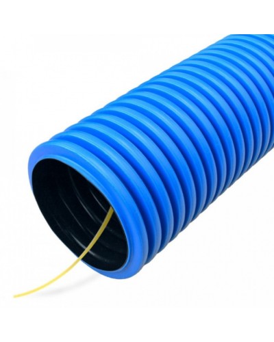 Труба гофрированная двустенная ПНД гибкая тип 750 (SN38) с/з синяя д50 (100м/уп) Промрукав (PR15.0042) в Ставрополе Труба гофрированная Pintop.ru