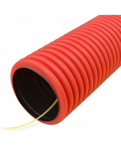 Труба гофрированная двустенная ПНД гибкая тип 750 (SN16) с/з красная д110 (50м/уп) Промрукав (PR15.0053) в Ставрополе Труба гофрированная Pintop.ru