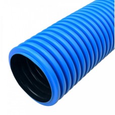 Труба гофрированная двустенная ПНД жесткая тип 750 (SN16) синяя д110 6м (36м/уп) Промрукав (PR15.0076)