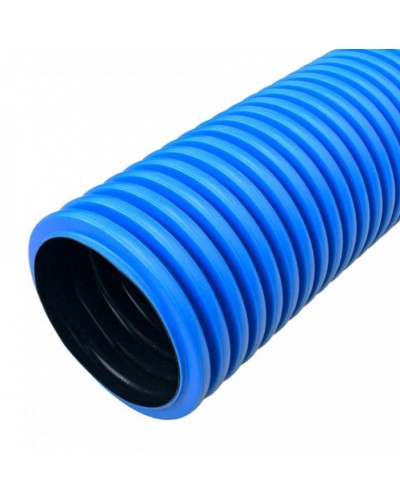 Труба гофрированная двустенная ПНД жесткая тип 750 (SN16) синяя д110 6м (36м/уп) Промрукав (PR15.0076) в Ставрополе Труба гофрированная Pintop.ru