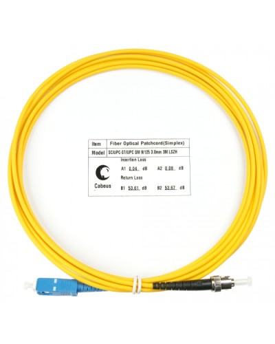 Шнур оптический simplex SC-ST 9/125 sm 3м LSZH Cabeus FOP(s)-9-SC-ST-3m в Ставрополе Патч-корды оптические Pintop.ru