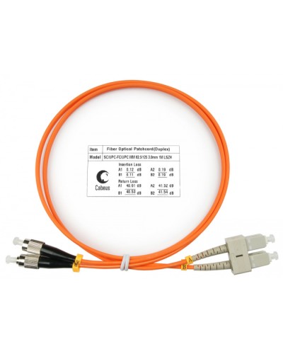 Шнур оптический duplex SC-FC 62,5/125 mm 1м LSZH Cabeus FOP-62-SC-FC-1m в Ставрополе Патч-корды оптические Pintop.ru