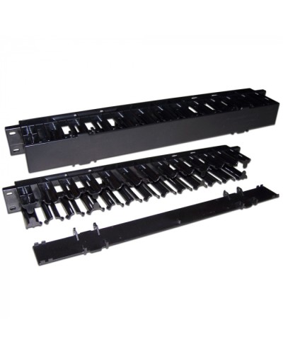 Кабельный органайзер 19 пластиковый, c крышкой, 1U LANMASTER (LAN-ORG/CVP-1U) в Ставрополе Кабельные органайзеры Pintop.ru