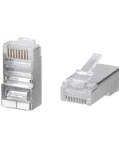 Разъем RJ-45(8P8C) под витую пару, категория 5e (50 µ/ 50 микродюймов), универсальный (для одножильного и многожильного кабеля) экранированный (100 шт) в Ставрополе Коннекторы и разъемы Pintop.ru
