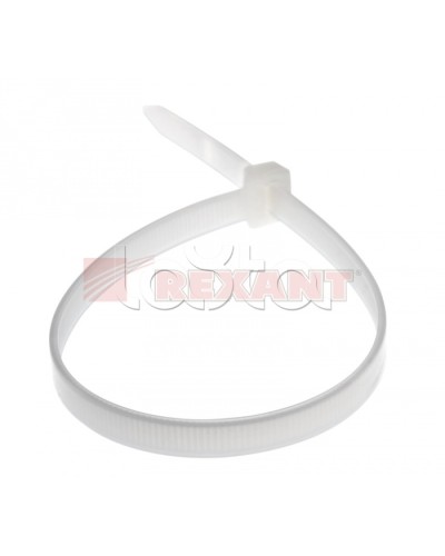 Хомут-стяжка нейлоновый, многоразовый 8x300 мм СКМ-300 белый (100шт/уп) REXANT 07-0309 в Ставрополе Стяжки-хомуты Pintop.ru