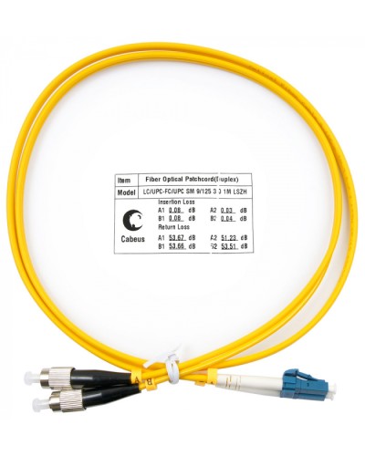 Шнур оптический duplex LC-FC 9/125 SM 1 м LSZH Cabeus FOP(d)-9-LC-FC-1M в Ставрополе Патч-корды оптические Pintop.ru