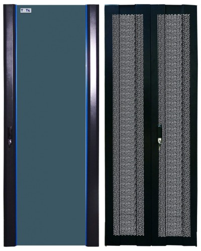 Комплект дверей 42U, 800 мм, черный, передняя - стекло, задняя - распашная перфорированна TWT TWT-CBB-DR42-8x-S-GP в Ставрополе Аксессуары для стоек и шкафов Pintop.ru