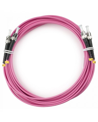 Шнур оптический duplex ST-ST 50/125 mm OM4 25м LSZH Cabeus FOP-50-OM4-ST-ST-25m в Ставрополе Патч-корды оптические Pintop.ru