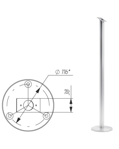Стойка d32 (антик серебро) Oxgard в Ставрополе Ограждения Pintop.ru