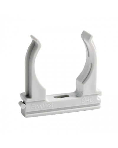 CF40G Держатель (клипса), без галогена, для труб D40мм (10шт) Экопласт (41740-10HF) в Ставрополе Держатели, клипсы, скобы Pintop.ru